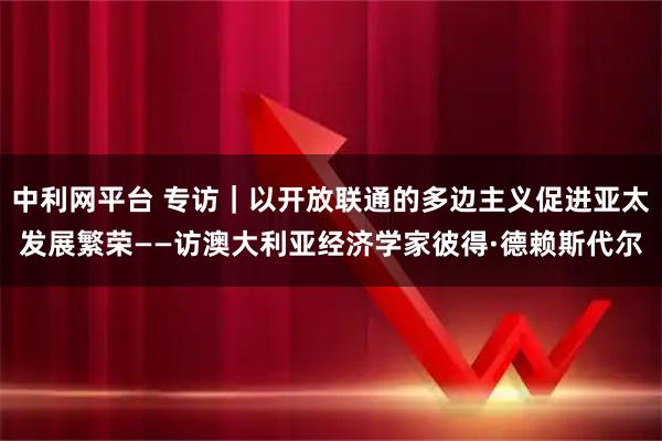 中利网平台 专访｜以开放联通的多边主义促进亚太发展繁荣——访澳大利亚经济学家彼得·德赖斯代尔